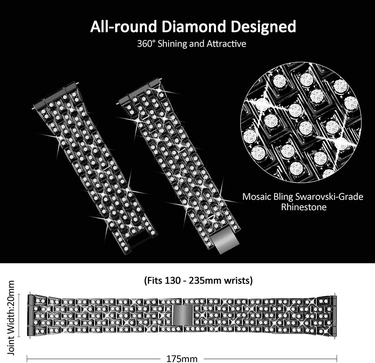 2in1 ダイヤモンドストラップ + ケースプロテクター Xiaomi Redmi Watch 3 アクティブブレスレット金属ステンレス鋼リストバンドコレアアクセサリー