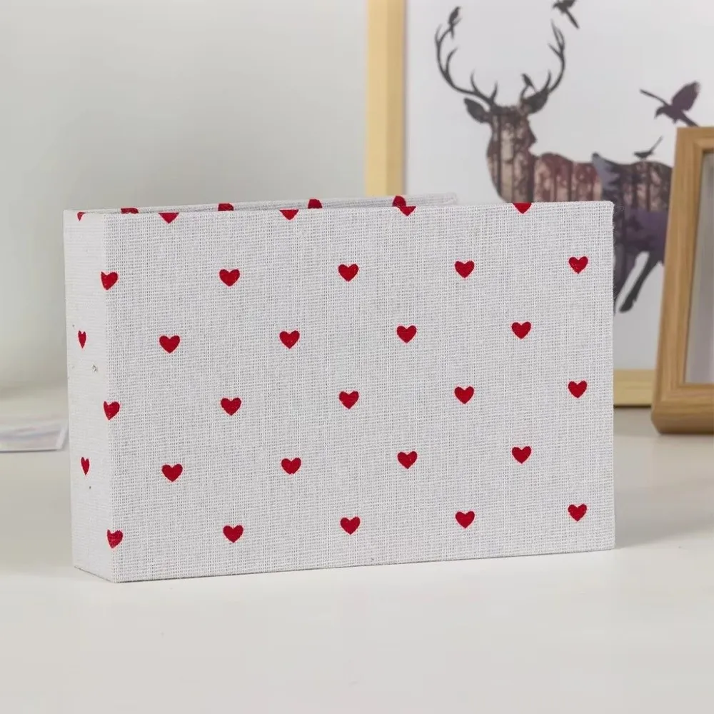 Mini Photo Album Horizontal Insert Design Linen Printed Picture Albums 36 Pockets Loose-leaf Small Scrapbook Album