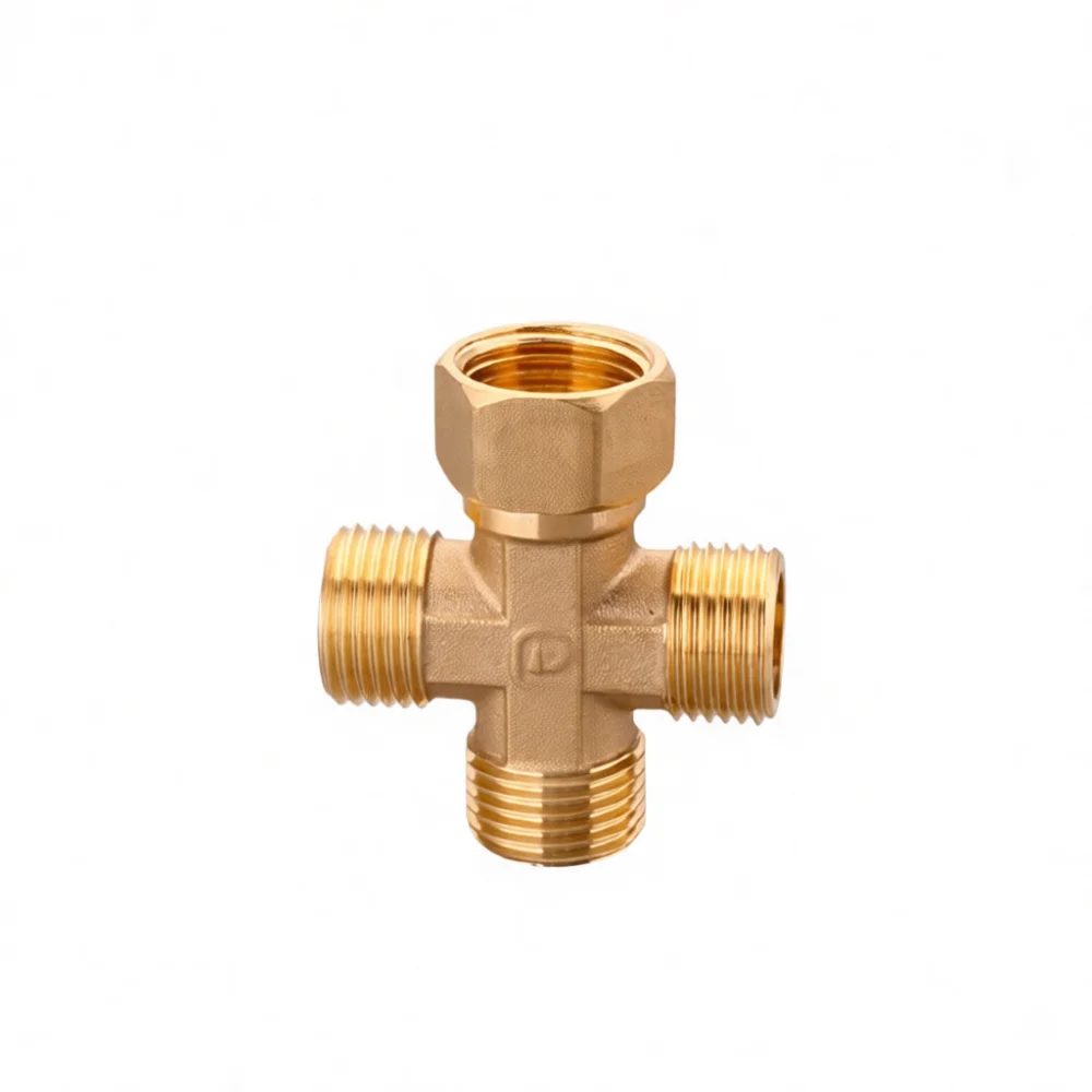 Durable Brass Four Way Connector G3/4 Male Female Threaded Adapter For Water Piping System Industrial Plumbing Parts