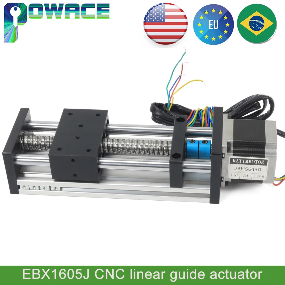 EBX1605J CNC جزء الخطي دليل السكك الحديدية المحرك SFU1605 الكرة اللولبية وحدة الحركة + Nema23 محرك متدرج
