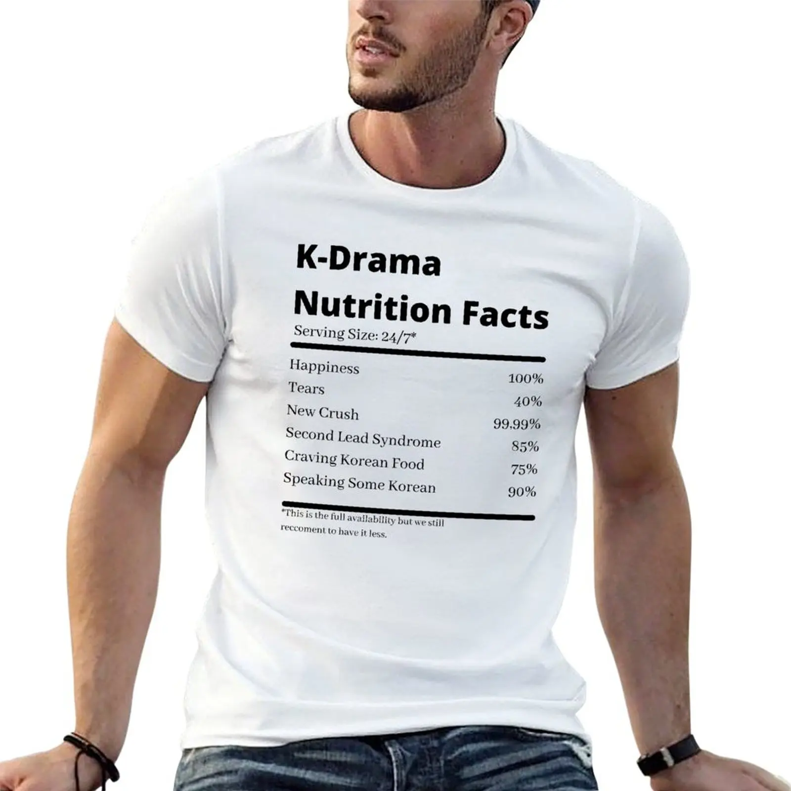 K-Drama nutrition facts korean drama T-Shirt anime tshirt vintage clothes men graphic t shirts