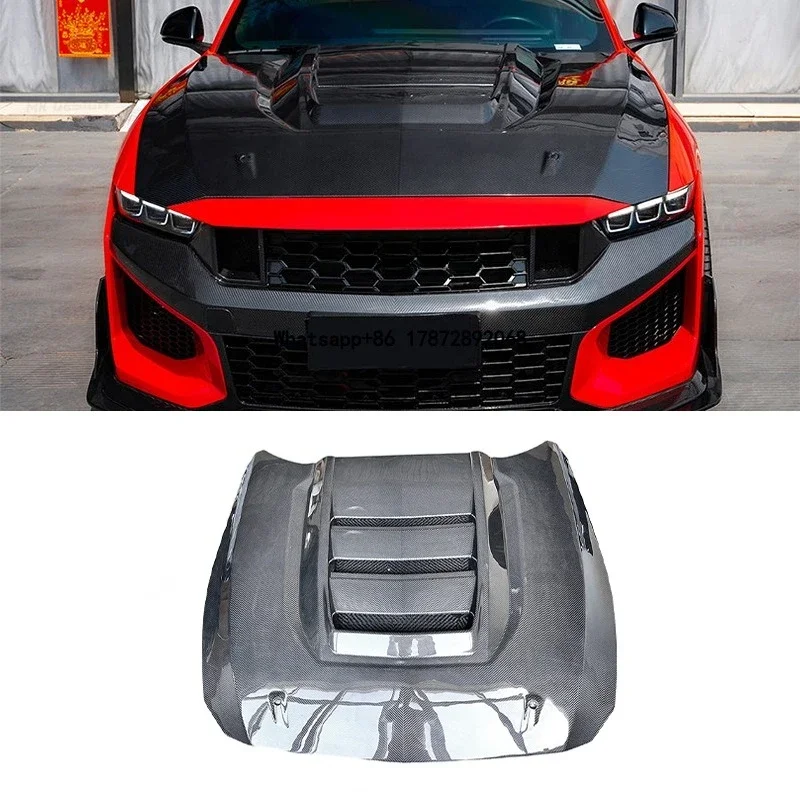 Dry Carbon Fiber Front Engine Bonnet Hood For Mustang Dark Horse 2024-2026  Replacement Car Accessories
