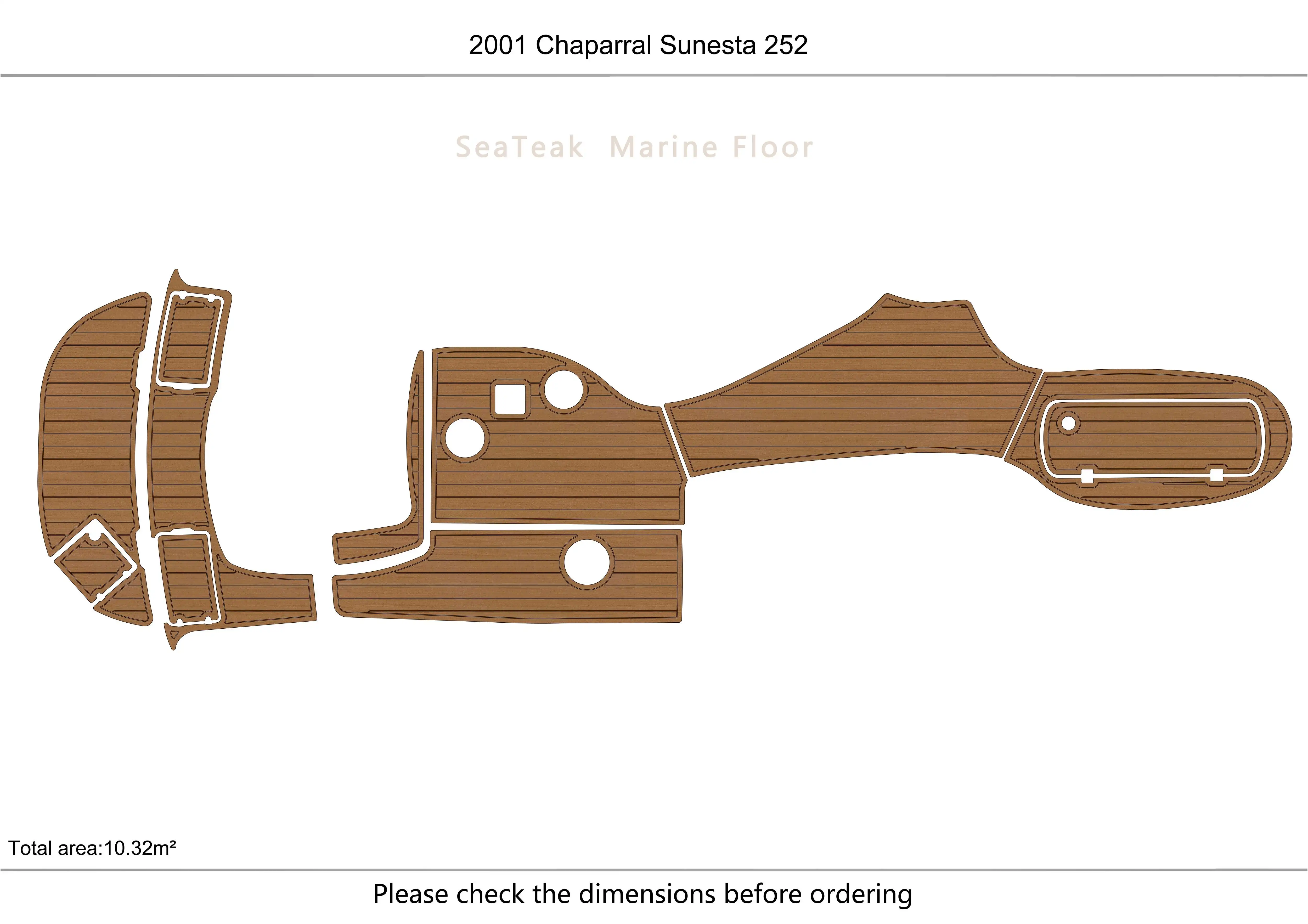 

2001 chaparral sunesta 252 Cockpit Swimming platform1/4" 6mm EVA FAUX Water Ski Yacht Fishing Boat Non-slip mat floor