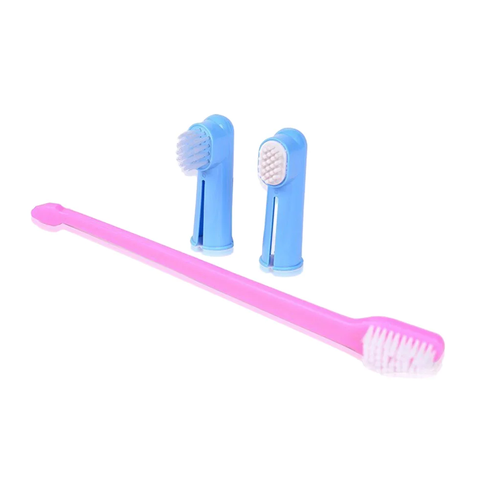 

Dog Toothbrush Set 8.7 Inch Dual Headed Pet Toothbrush Soft Finger Brushes For Teeth Cleaning Dogs Cats Puppy Kitten
