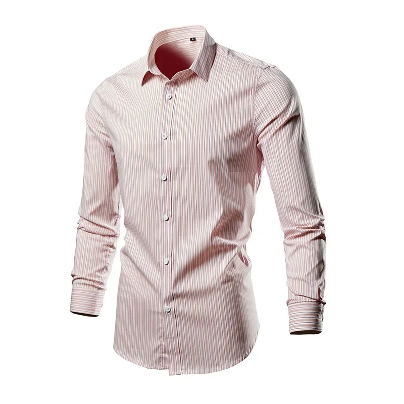 

Men's Spring/Summer Business Dress Large Striped Long Sleeve Shirt Printed Casual Men's Long Sleeve Shirt