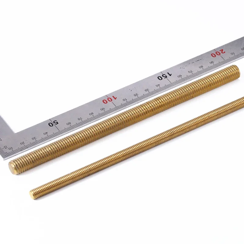 1Pcs M2 M2.5-M20 Brass Tooth Strip Copper Full Thread Screw Post Tooth Rod Double Headed 250mm Long Thread Rod Full Thread Rod