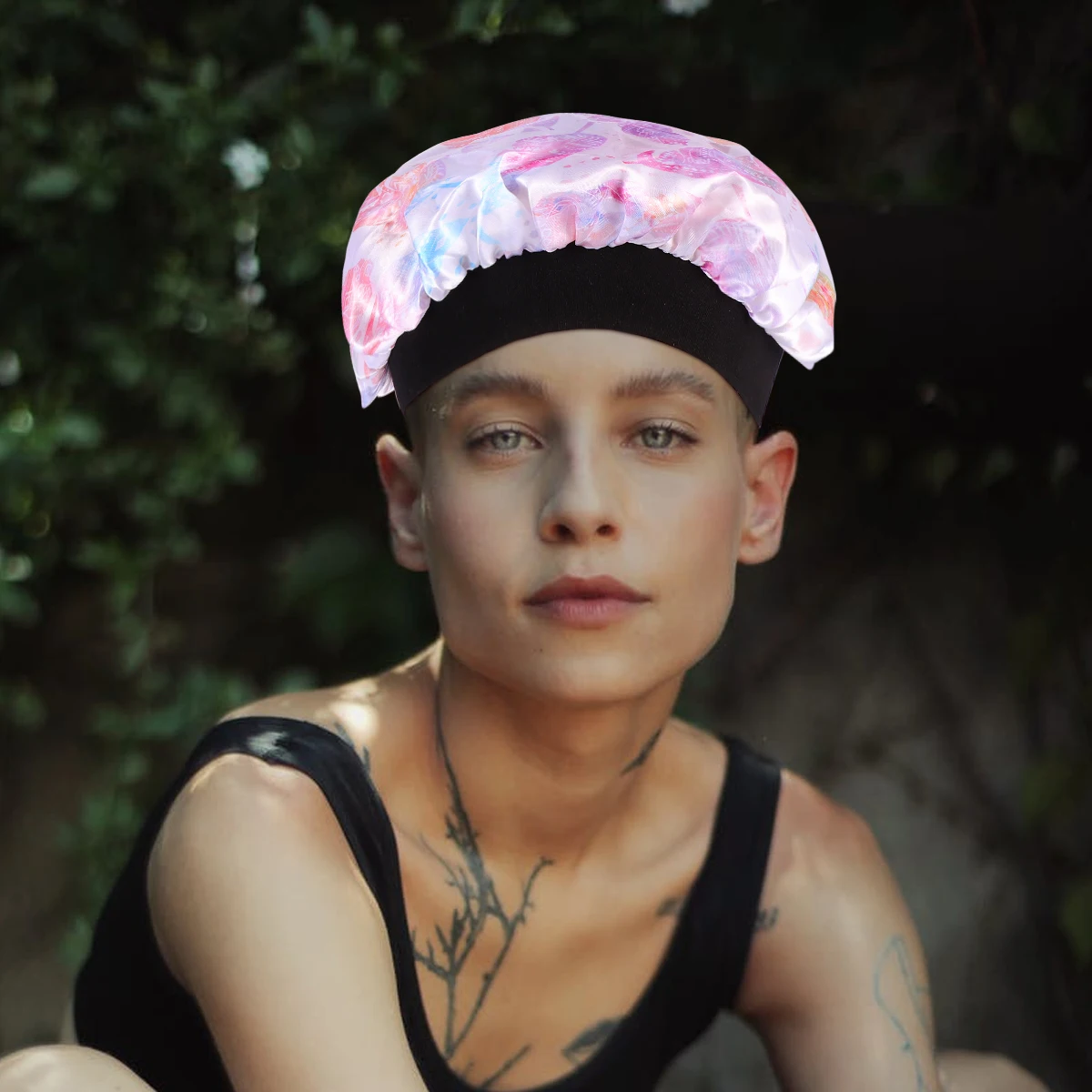 

Printed Hats Bonnet Women Ladies Caps Elastic Bath Waterproof