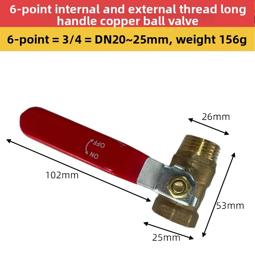 Pneumatic Plumbing Valve for Red Brass Ball Valve Full-bore Design Leak Prevention Solid Brass Construction For Residential