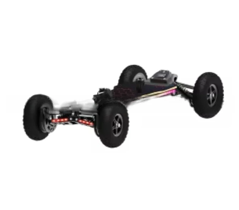 Skate elétrico todo-o-terreno com luzes LED e absorção de choque Liga de alumínio Digital Smart Type App Control