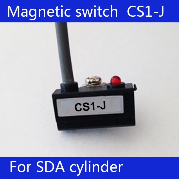 1pcs CS1-J Red LED Pneumatic Cylinder Magnetic Sensor Reed Switch DC AC 5V - 120V
