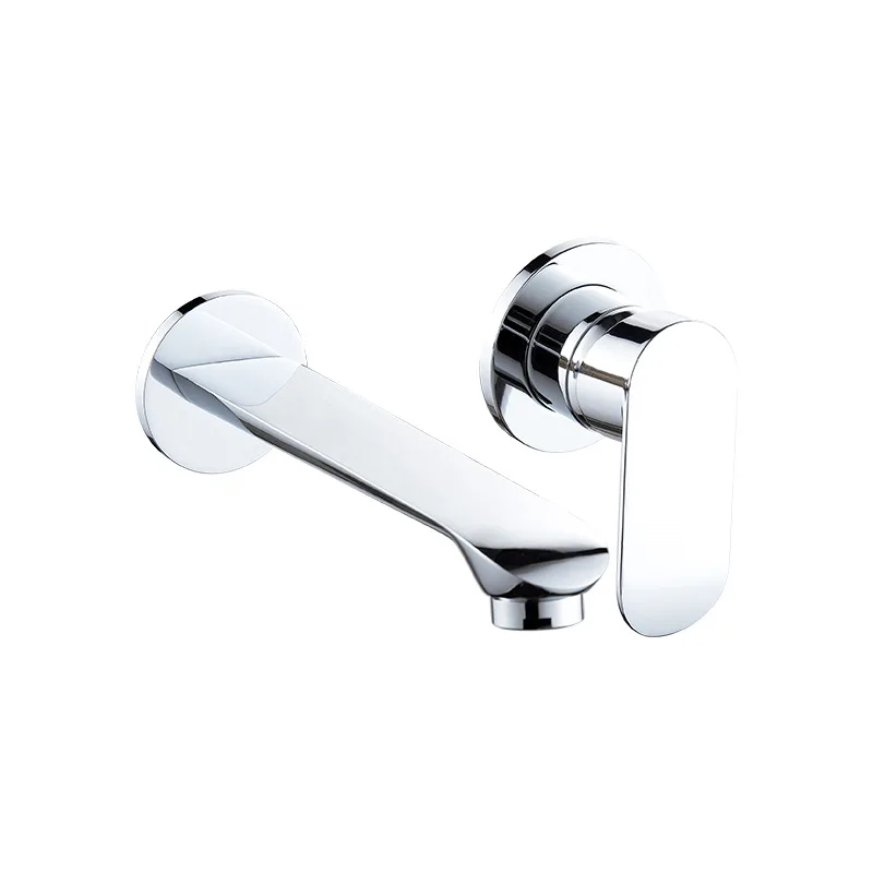 

Cross-border creative in-wall split faucet all copper black wash basin hot and cold embedded basin concealed faucet