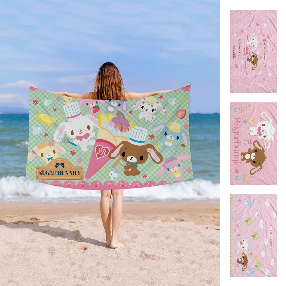 

S_sugarbunnies Anime Kawaii Towel Microfiber Beach Towel Absorbent Quick dry Soft Yoga Swimming Resort Mountain Climbing Towel