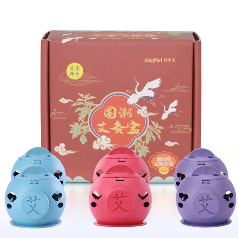 Moxabustão Mini Pot para Mulheres, tubo de artemísia, Moxa grosso Sticks, Calor Acupuntura Ponto Queimador, Aliviar a dor, Ginecologista Terapia