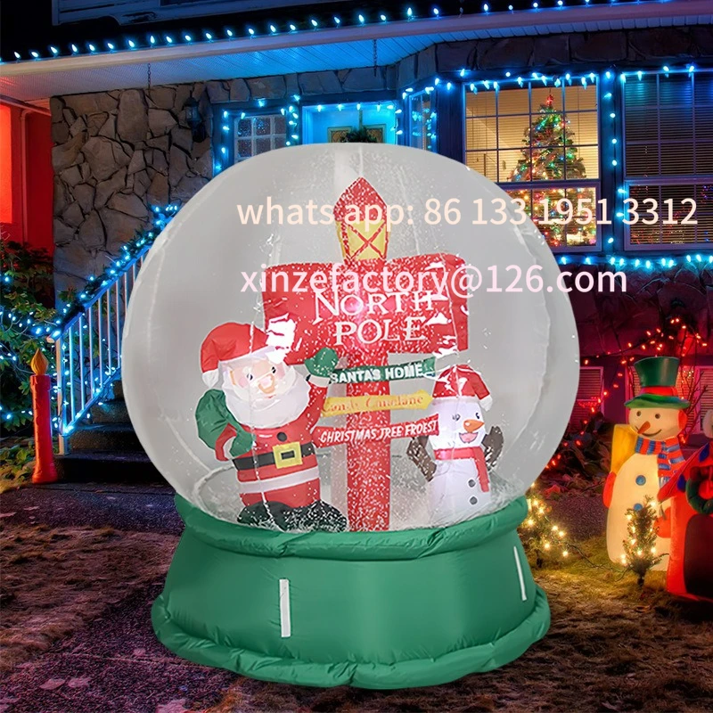 

Customizable Christmas Inflatable Snow Crystal Ball Santa Yard Holiday Party Ornament