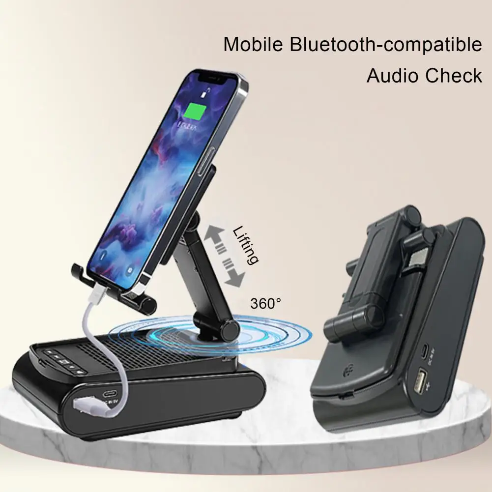 Bluetooth-compatible 5.1 Technology Phone Stand Mobile Phone Holder with Bluetooth-compatible Speaker for Tablets for Great