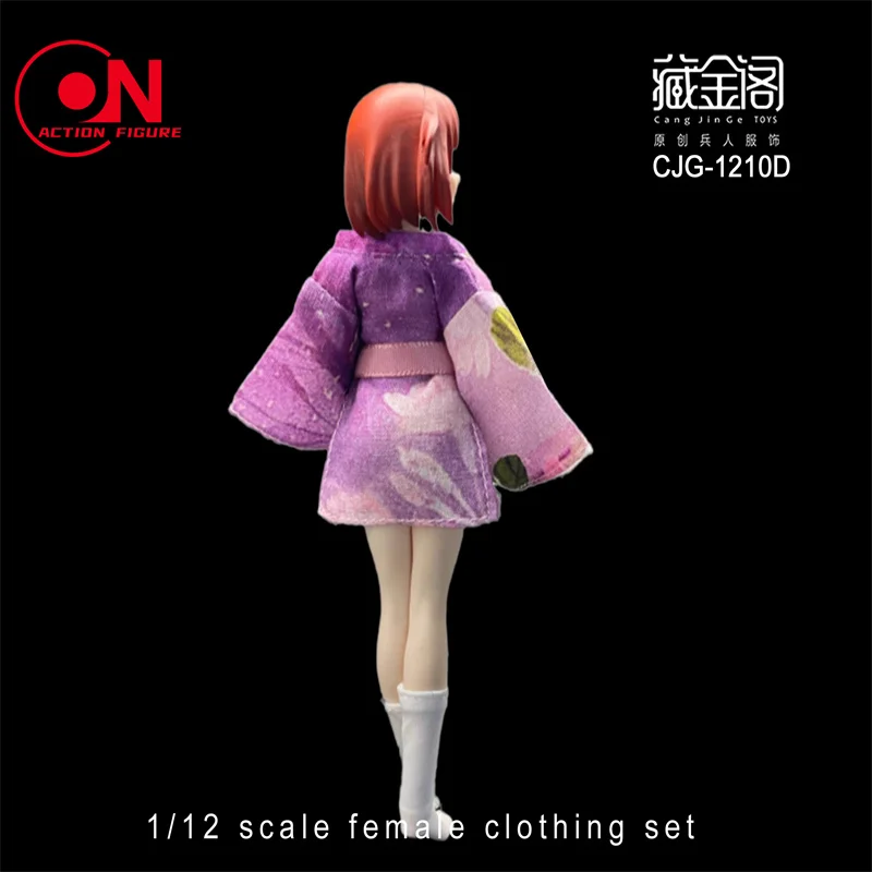 Ensemble Kimono de soldat féminin, échelle 1/12, tissus en soie de Style court, chaussettes de ceinture à motif floral, adaptées au corps de figurine d'action de 6 pouces, CJG-1210