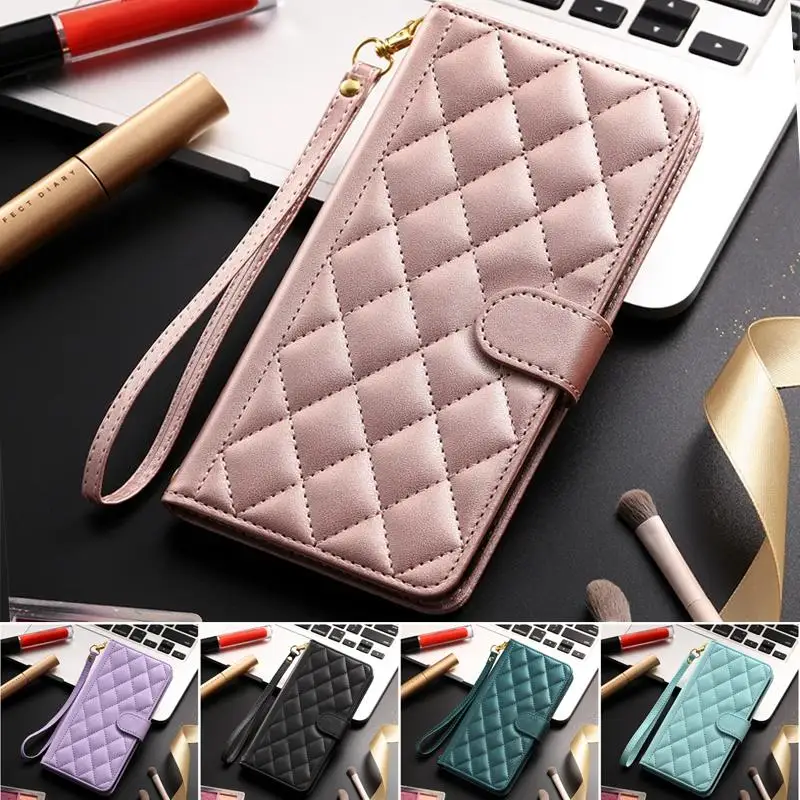 

Checkered Leather Phone Case For Xiaomi Redmi A3 Note 13 12S 11S 12 11 Pro Plus 13C Mi Poco X6 F5 M6 Pro M5S Wallet Flip Cover