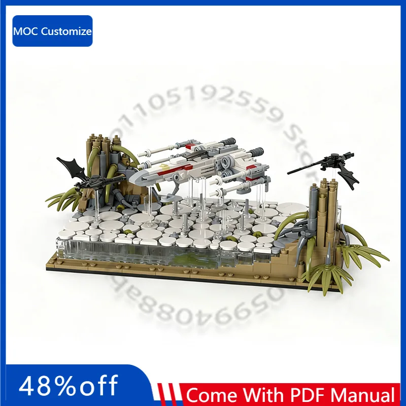 Set di 1221 Pezzi per Diorama Spaziale Personalizzato: Concept "La Forza" MOC, Blocchi da Costruzione Modulari Personalizzabili, Giocattolo Fai-da-Te, Regalo di Compleanno