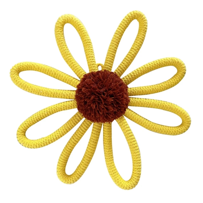 

N0HB Handmade Woven Sun Flower Pendant Decorations Wall Hanging Ornament Decors