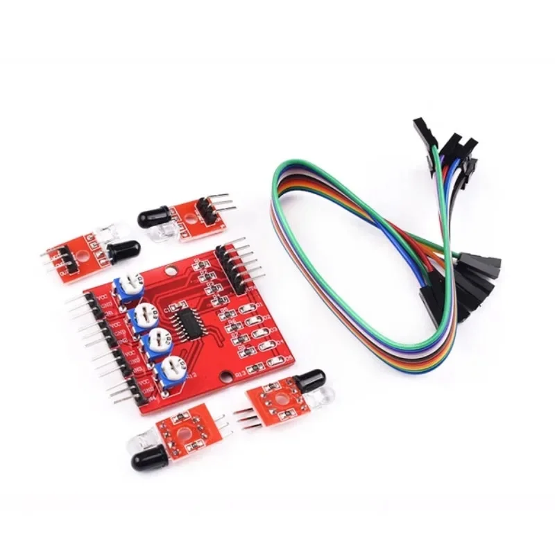 F233-01 Four-way infrared tracing / 4 channel tracking module / transmission line / obstacle avoidance / car / robot sensors