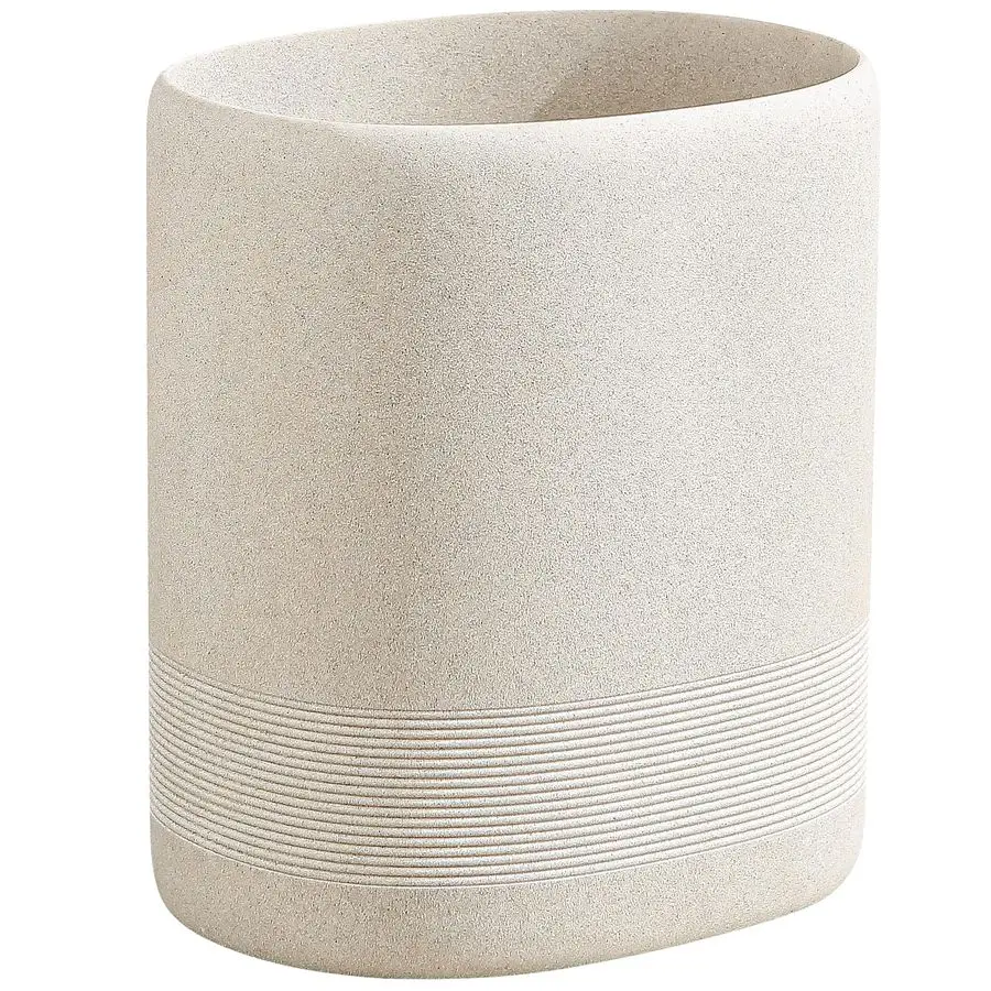 

Can, 1.6 Gallon Small Bathroom Trash Can, Simple Oval Stone Look Garbage Bin, Decorative Waste Basket for Kitchen Office, Home D