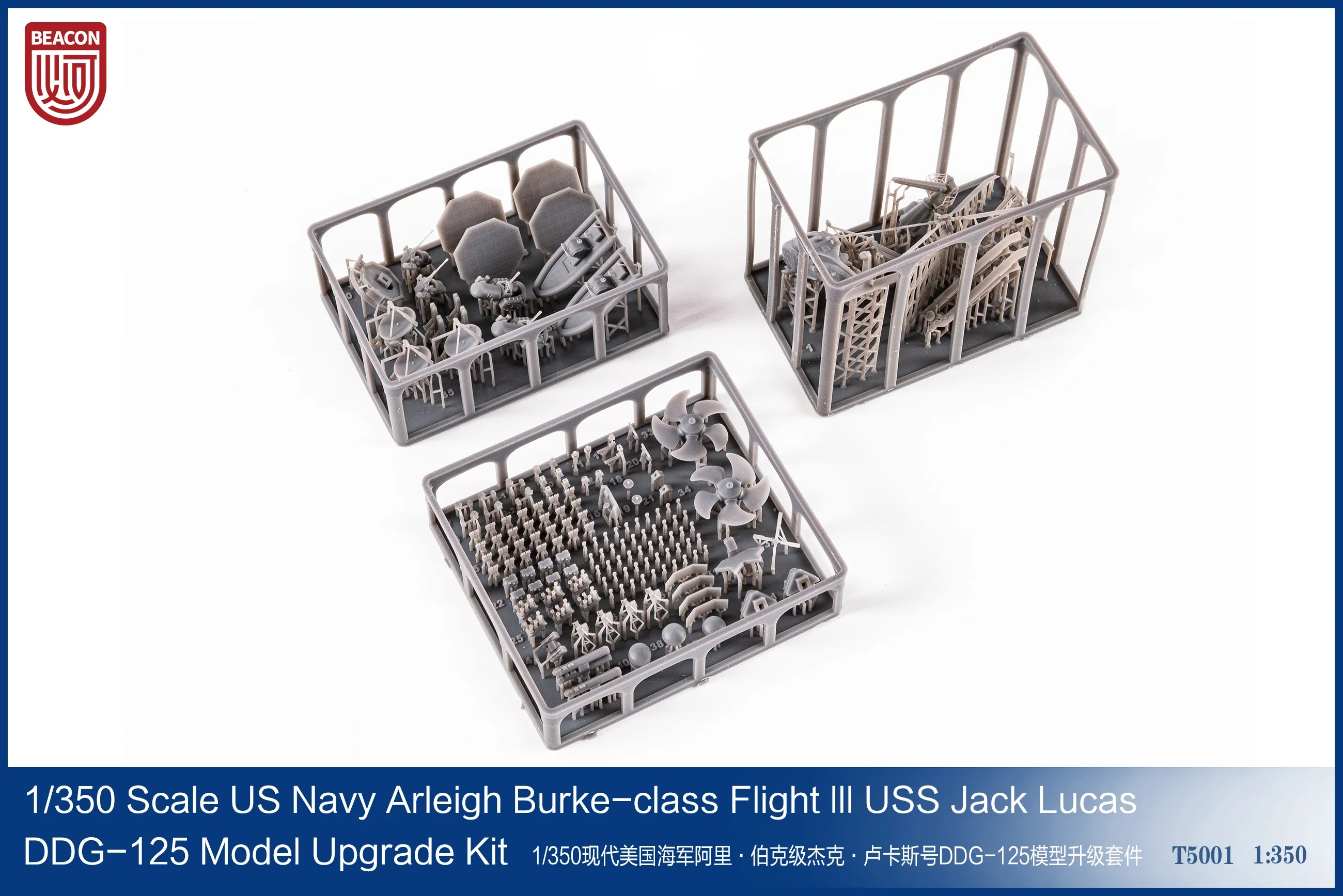 BEACON Kit di montaggio per nave S3001 + T5001 DDG-125 Jack H. Lucas Destroyer + Kit di aggiornamento modello 1/350 Collezione fai da te