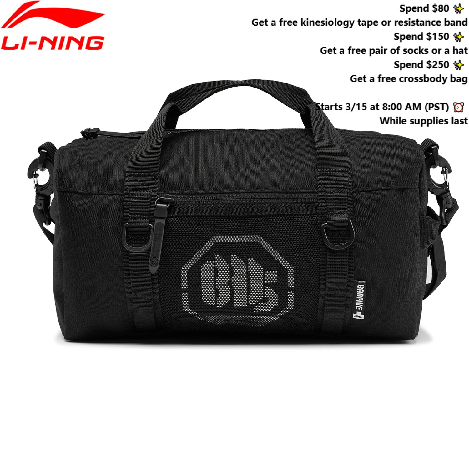 

Li-Ning Unisex BADFIVE Messenger Bag AT PROOF SMART 340*135*185mm Polyester Reflective Big Capacity LiNing Sports Bags ABDV081