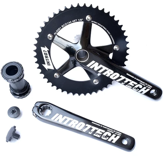 

INTRO7TECH Fixie Bike Hollow One-piece Crankset Al-7075-T6 48 Tooth Crank Length 170mm BCD144mm Bicycle Repair Accessory