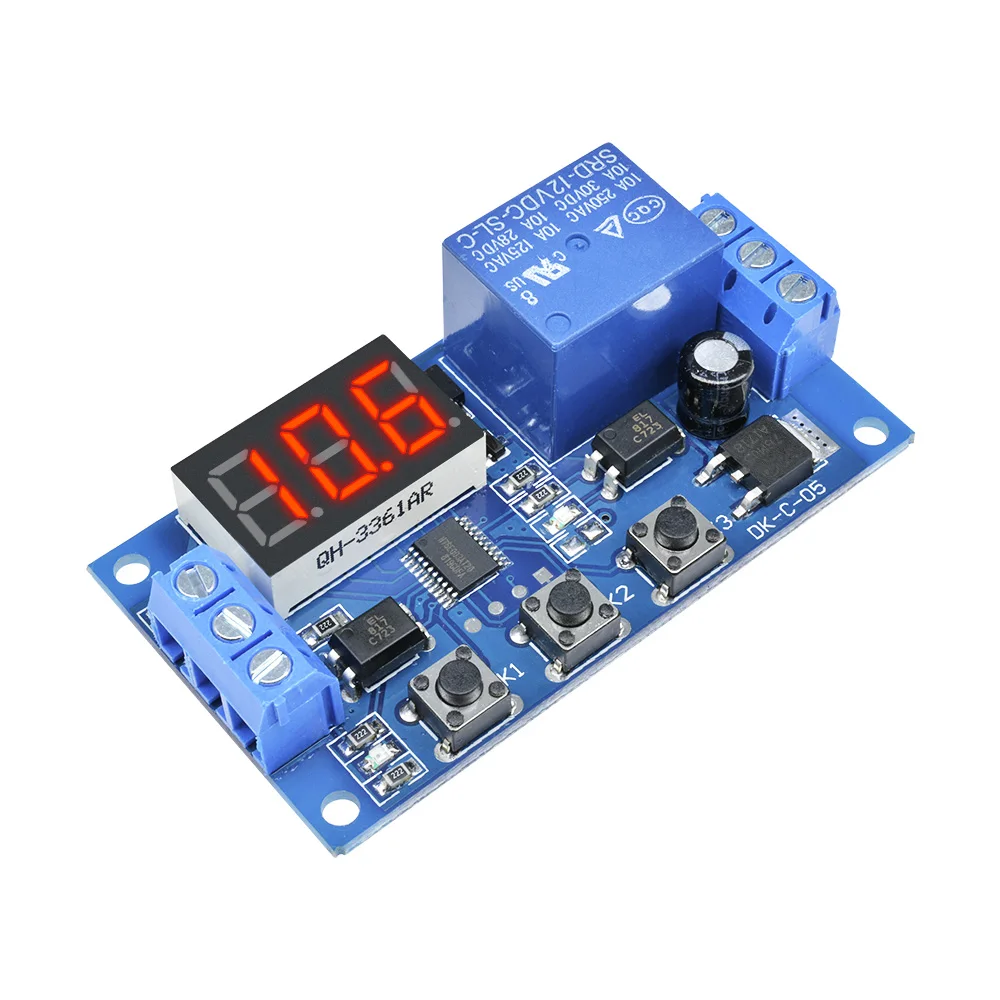 

DC 12V Trigger Cycle Time Delay Relay LED Three Digital Display Adjustable Timing Relay Control Switch Circuit Timer