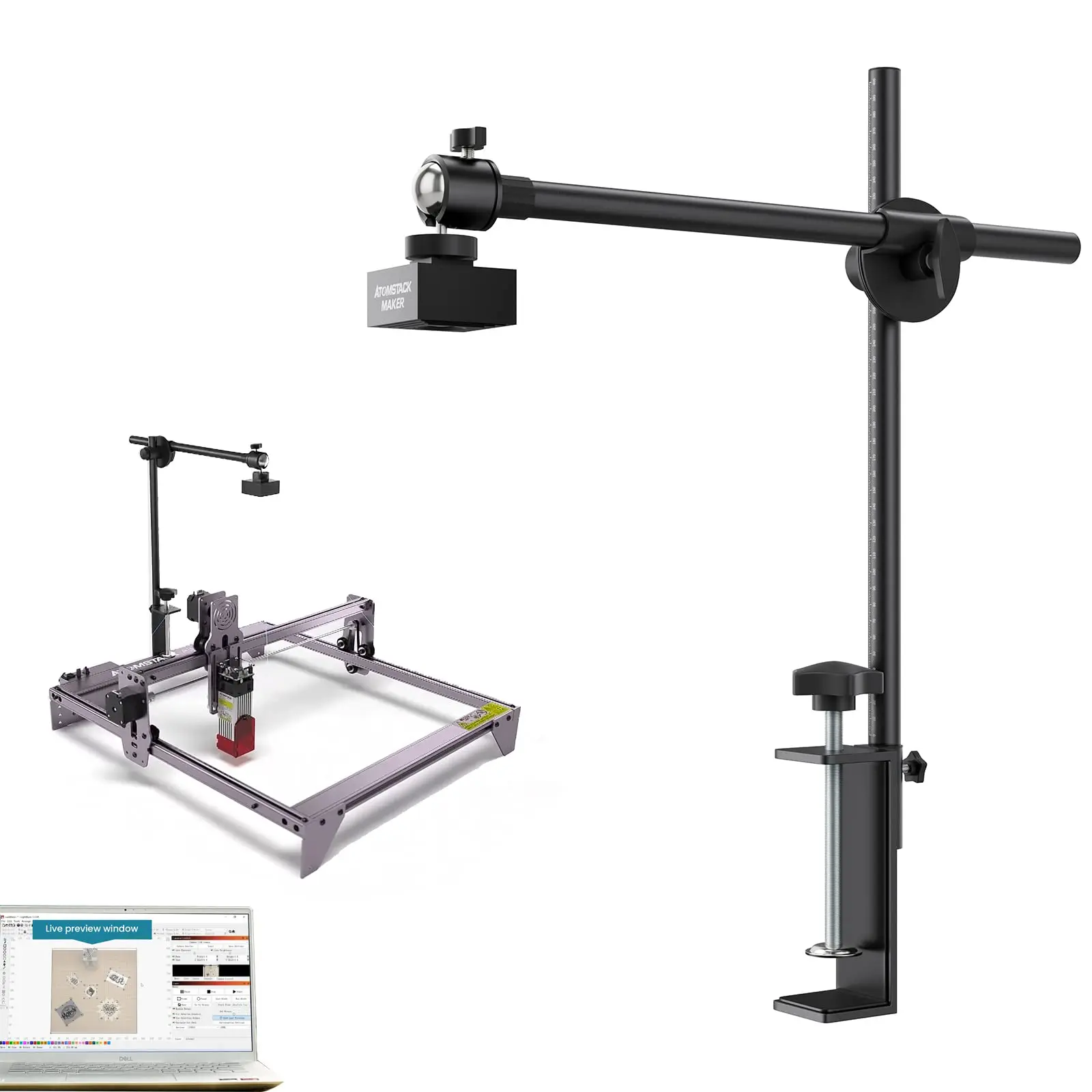 

ATOMSTACK Lightburn Camera Module For Laser Engraving Machine Time Lapse USB Photo Video 500W Pixel Engrave Material Positioning