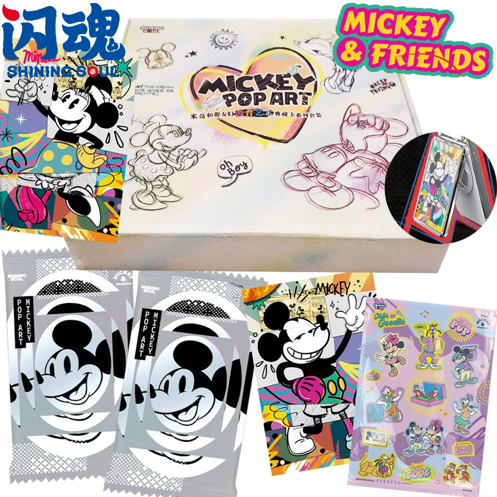 

New Shining Soul Official Mickey and Friends Popular IP Art Collection Cards Animated Protagonist Fun Gift Box Peripheral Toys
