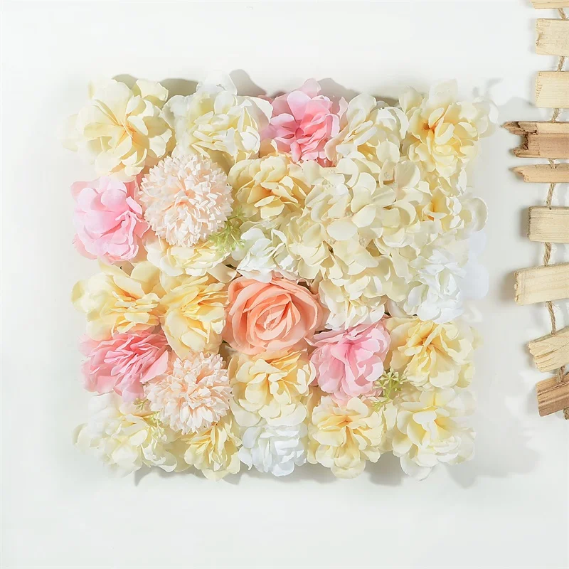 Panel de pared de flores artificiales 3D, Fondo de rosas de imitación para fiesta de pared, boda, ducha nupcial, decoración al aire libre, 38cm