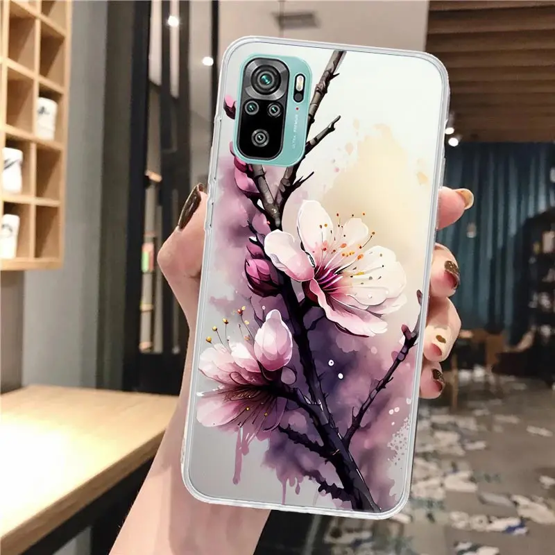 Cherry Blossom Tree Soft Phone Case For Xiaomi Redmi 10 10A 10C 9 9A 9C 9T 12 12C 8 8A 7 7A 6 6A S2 K20 K40 Pro 10X K30 Coque