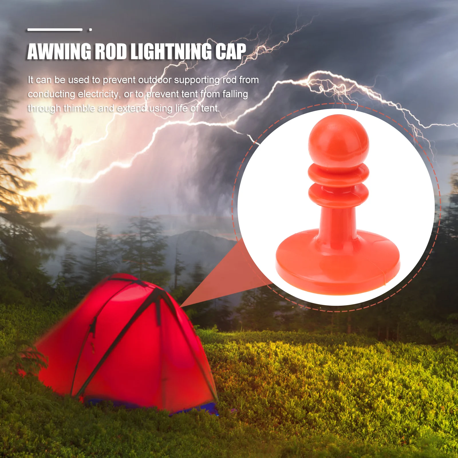

4 Pcs Red Plastic Protector Tent Poles Camping Awning Rod Cover Case Anti Stab Hat Canopy Accessories Tarp Grab Easy