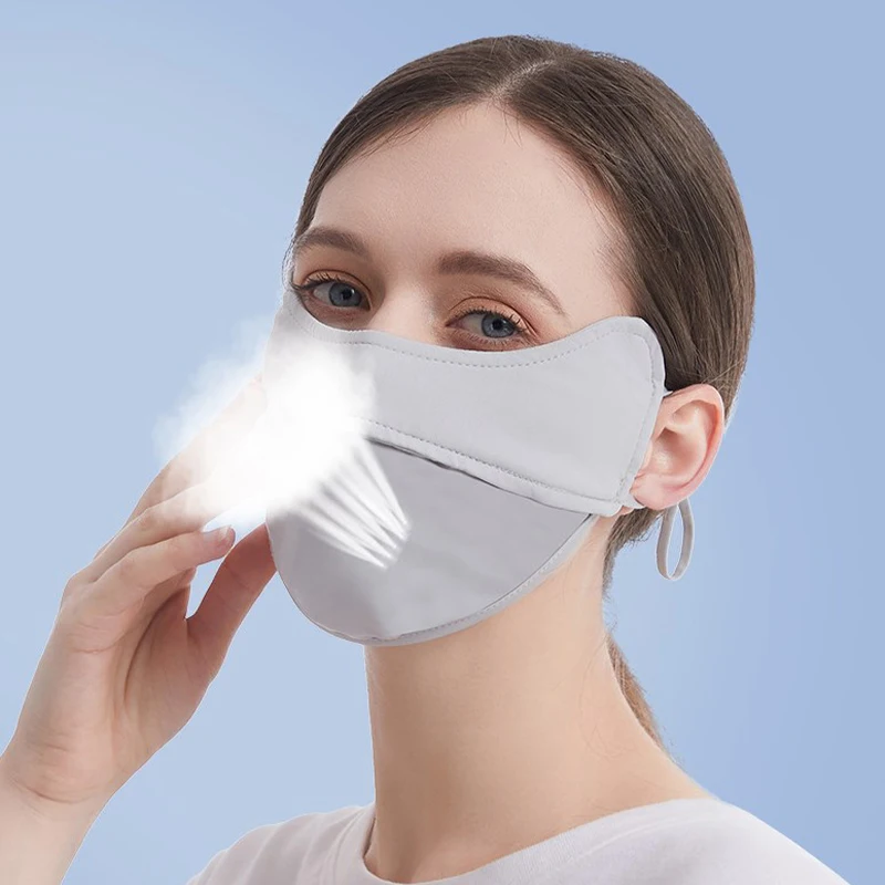 Nuova maschera di seta di ghiaccio parasole protezione per gli occhi maschera per la protezione solare maschera di protezione UV estiva maschera per parasole da equitazione copertura mezza faccia da donna