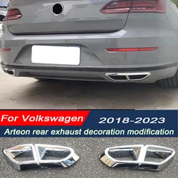 For VW Arteon Exhaust Decoration From 2018 to 2023 Arteon Shooting Brake, Rear Bumper High Gloss Chrome Plating Black Decoration