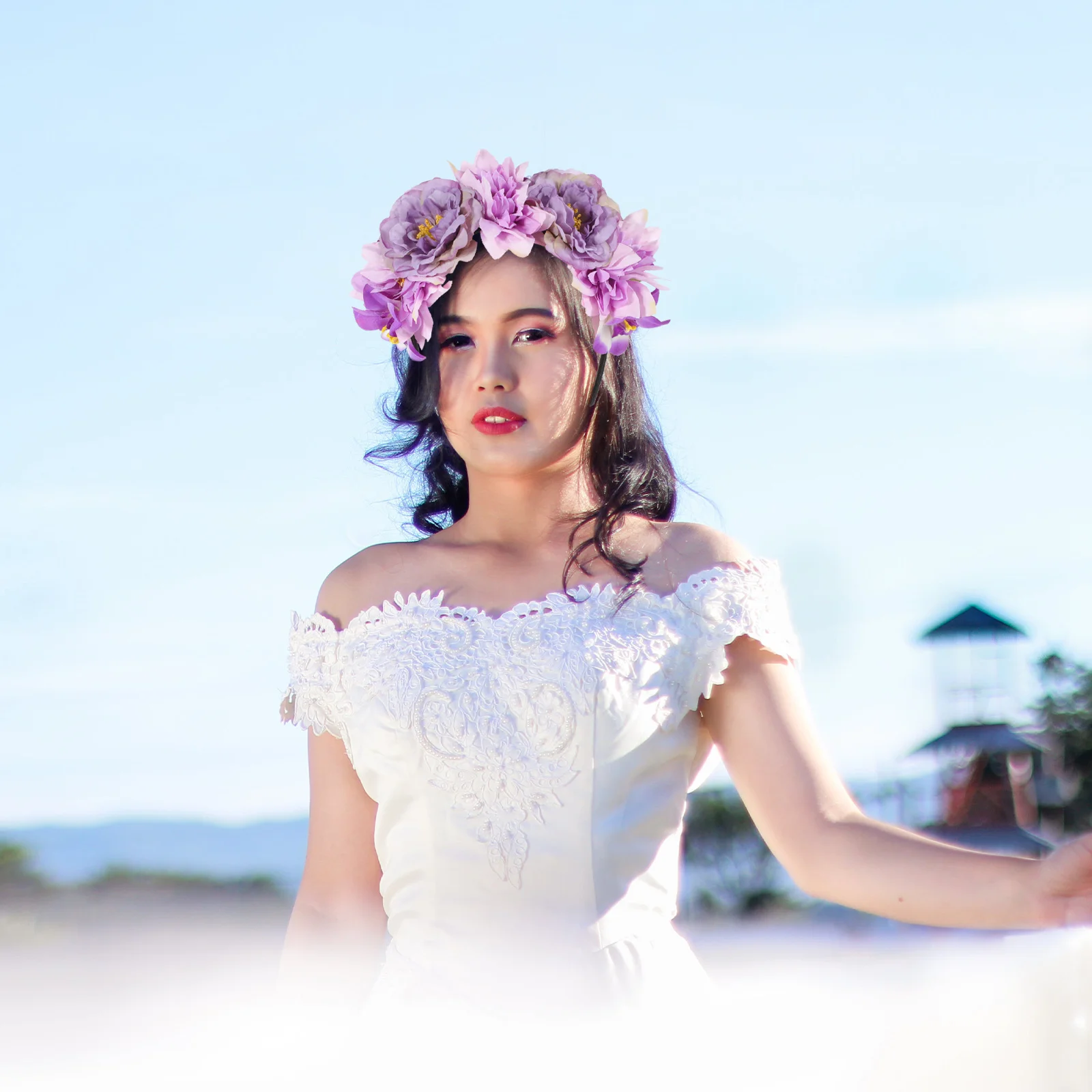 

Simulated Flower Headband Romantic Retro Peony Floral Headpiece Travel Party Hair Accessories Flower Hair Accessories