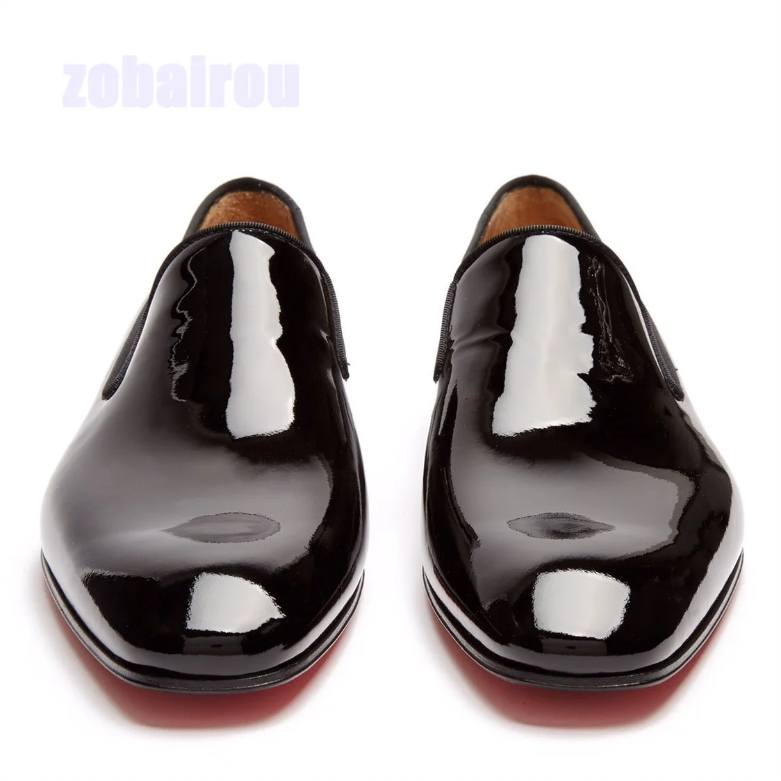 Zapatos Oxford informales de charol para hombre, calzado masculino de moda, punta cuadrada, sin cordones, zapatos planos formales de negocios para