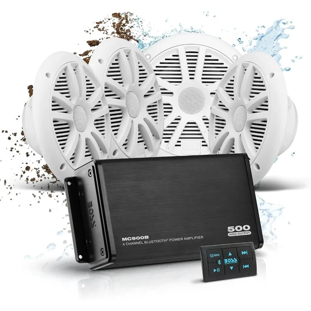 البيع الأكثر مبيعًا!-ASK904B.64 مكبرات صوت مقاس 6.5 بوصة ومضخم صوت 4 قنوات - 500 مخرج عالي، جهاز تحكم عن بعد بلوتوث، شحن سريع #1