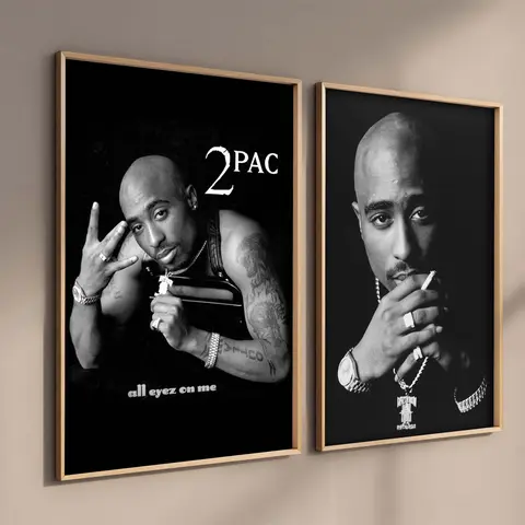 Imágenes de cantante de Rap de Hip Hop Pop de la costa oeste americana, 2pac, para habitación, álbum de música, póster, lienzo, pintura impresa, decoración artística de pared del hogar