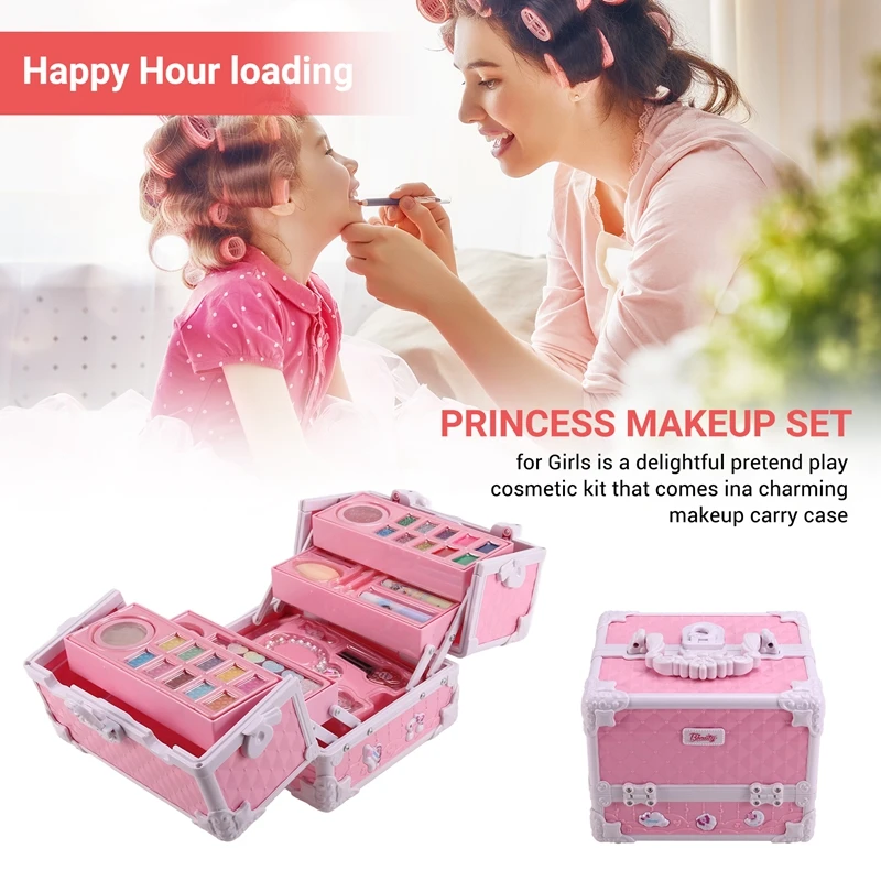 Girl Simulation Pretend Princess Makeup Toys Play House Children Cosmetics Lipstick Eyeshadow Set For Kids Cosplay Game