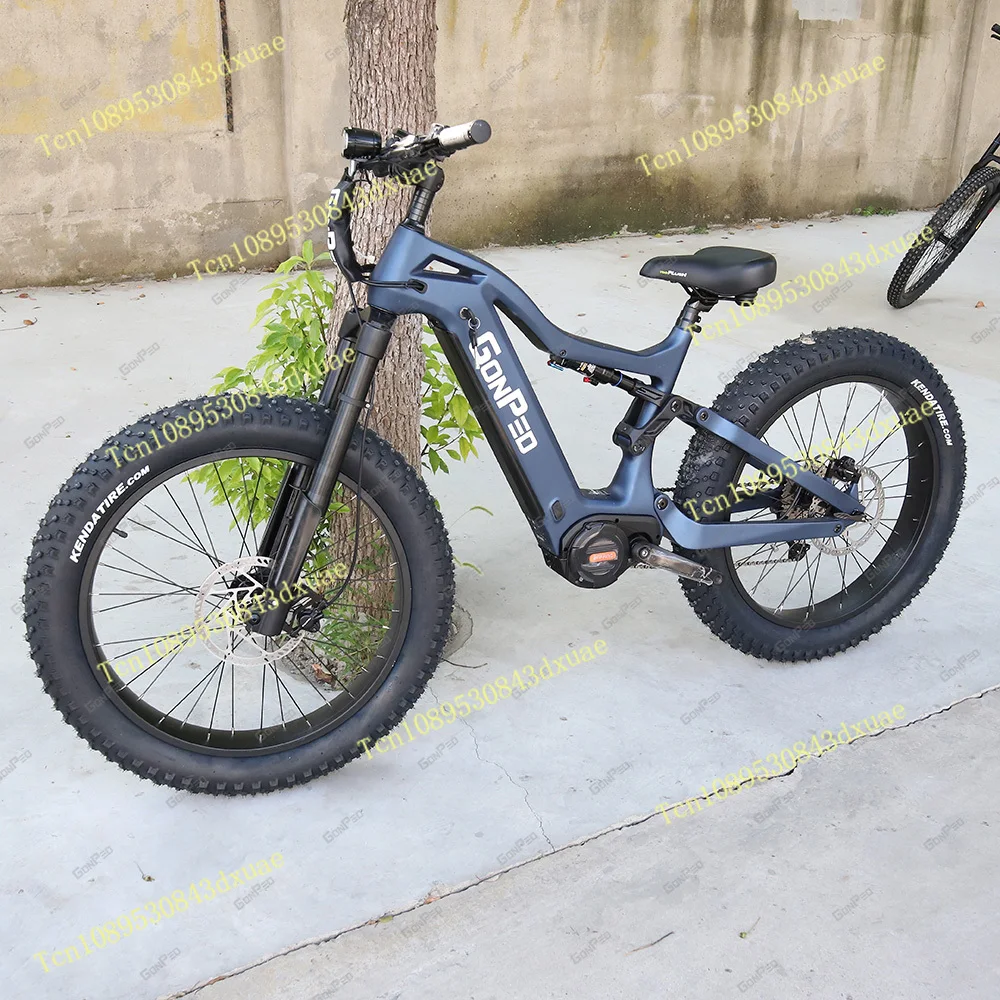Gonped 2022 Latest 1000w 48v Mountain 26 Fat Tire Bike Frame Bafang M620 Frame 1000w Ebike Carbon Frame Full Suspension