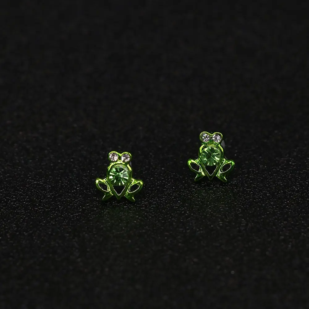 Wrap Clip Accessories Punk Fashion Crystal for Women Green Zircon Stud Earrings Earrings Frog Ear Stud