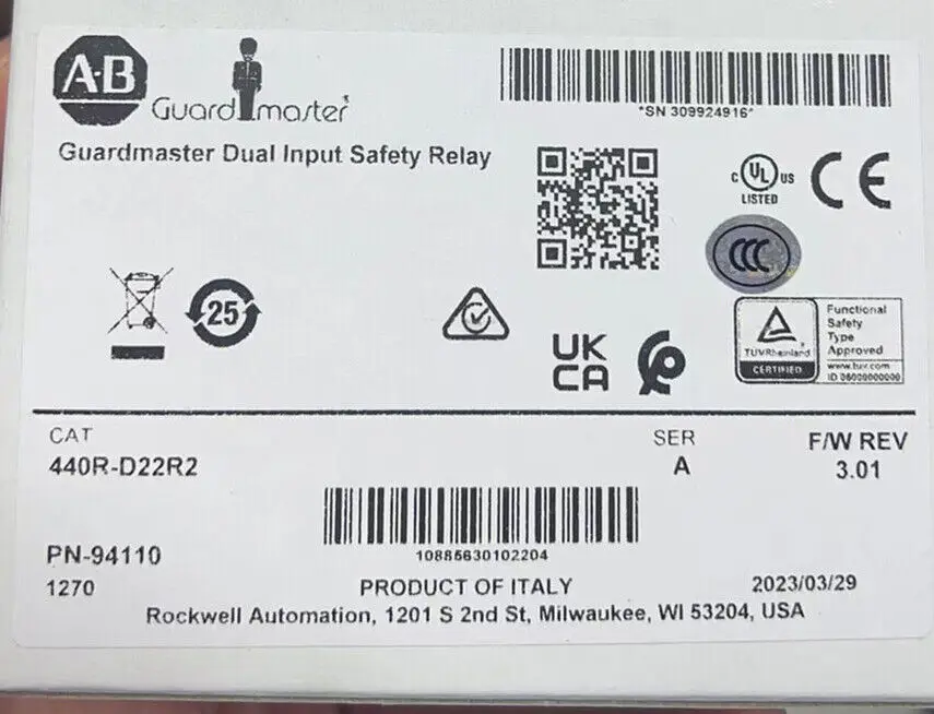 440R-D22R2 Ser A Guardmaster Dual Input DI Safety Relay GSR 440R-D22R2 1pcs