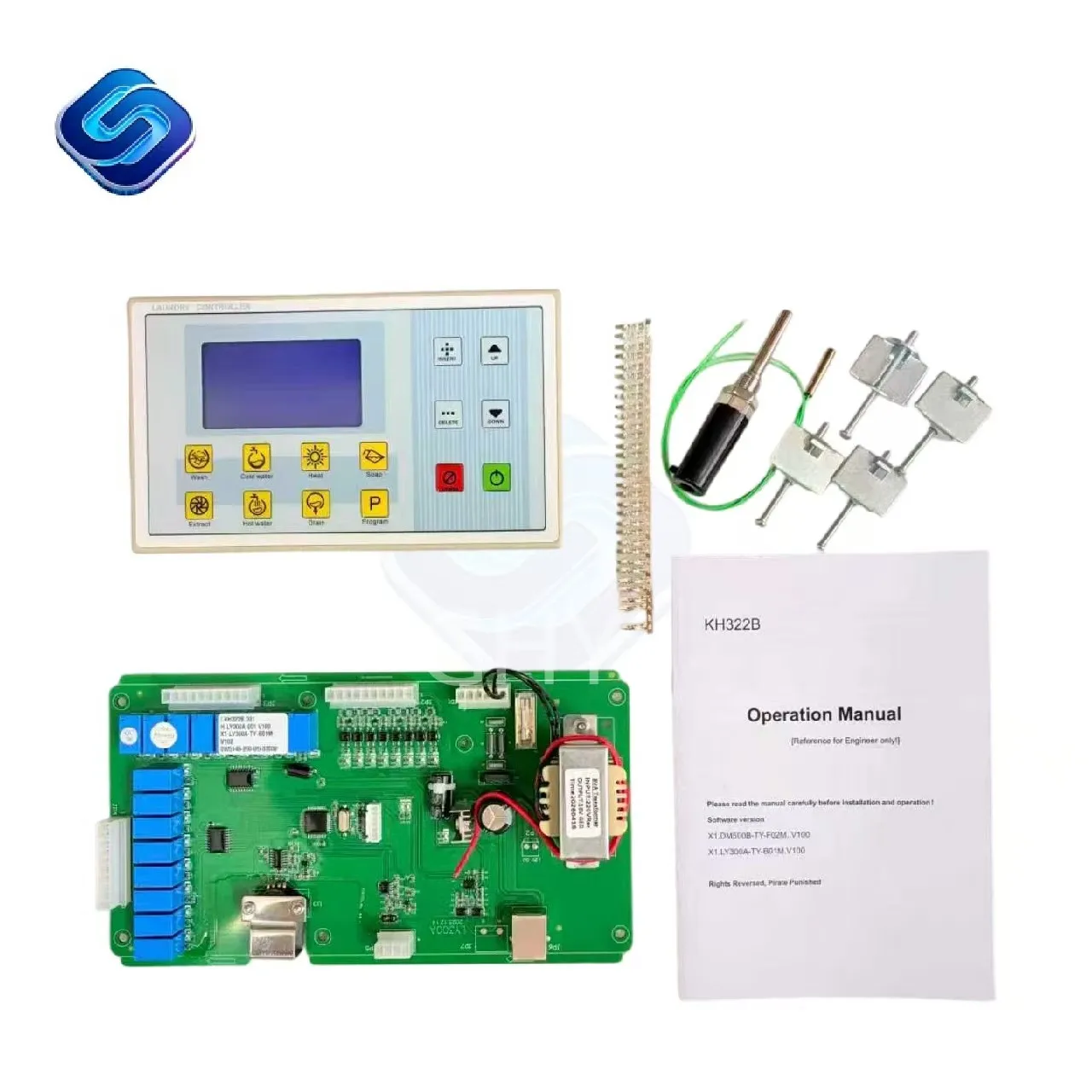 KH322B Electric Automatic English Program Controller Washing Machine PCB for Hotel Use Material 220V Electronic Parts