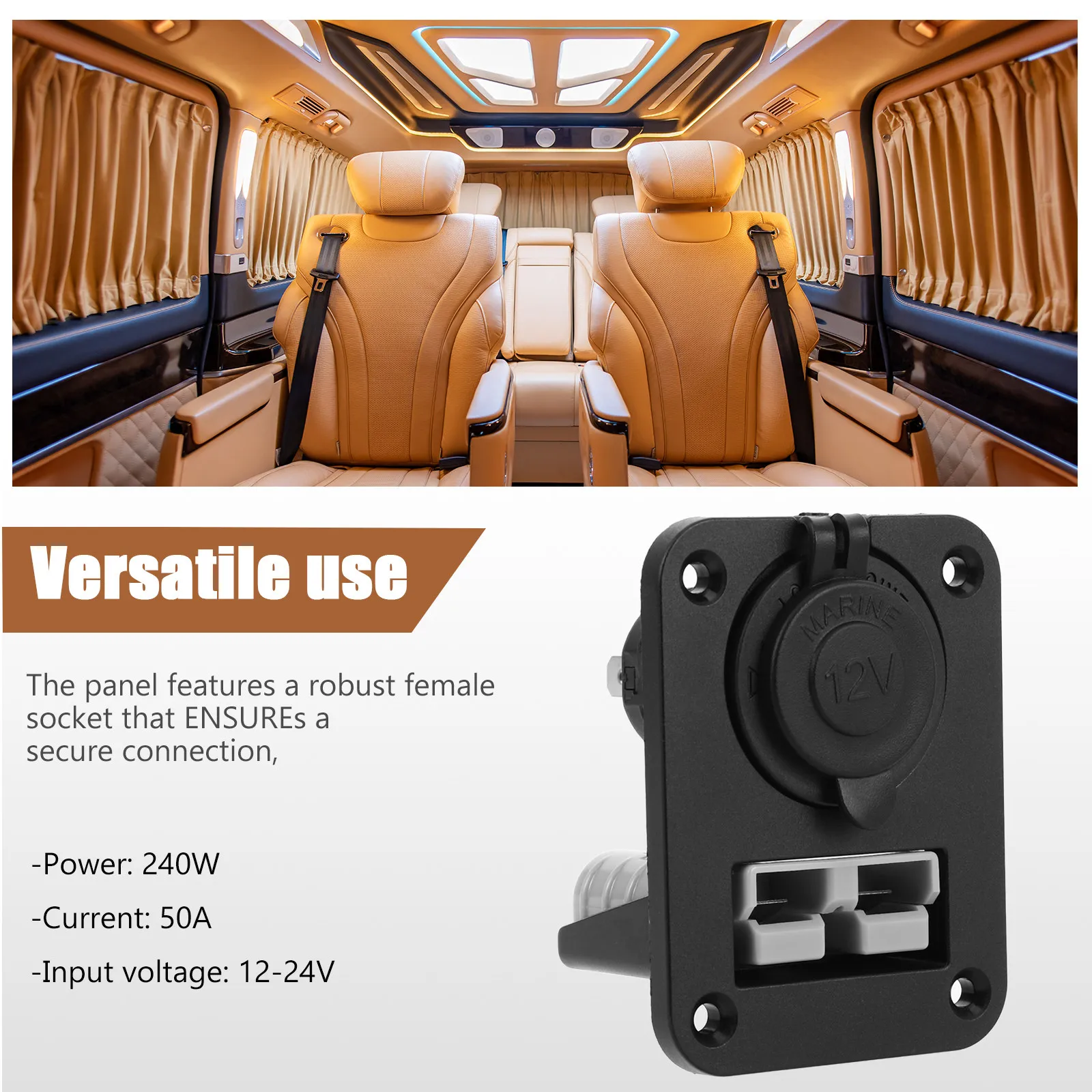 

Car Power Plug Panel Power Mounting Marine Flush Connector Lighter Truck Accessory Car Lighter Converter Battery