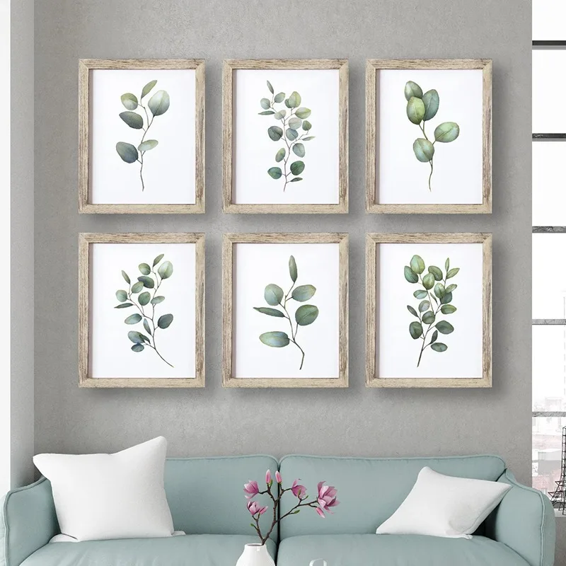 Botanical Eucalyptus Leaf Green Watercolor Posters and Prints Canvas Painting Wall Art Pictures for Living Room Home Decor