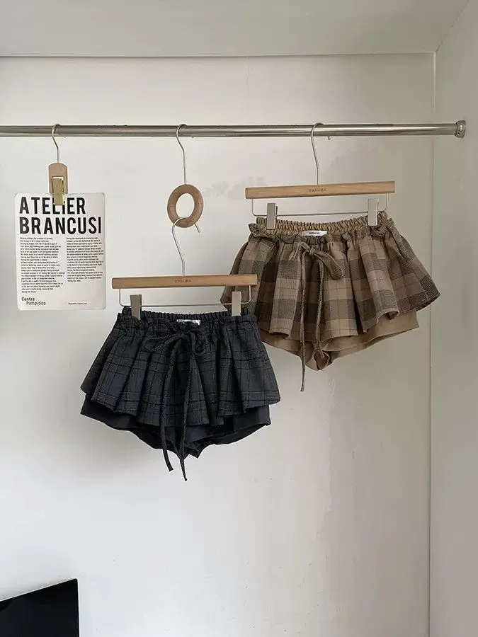 Minifalda de cintura alta con diseño a cuadros para mujer, cinturón antideslizante, falda estilo colegial, falda corta adelga...