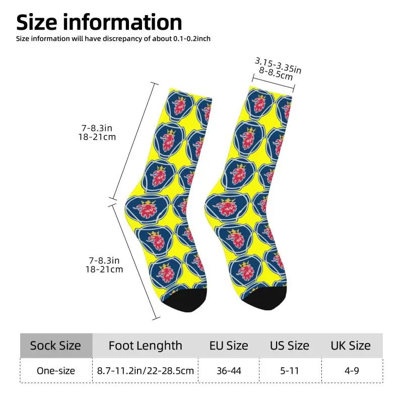 Custom Swedish Saabs Scanias Men's Crew Socks Unisex Cool Heavy Lorries Spring Summer Autumn Winter Dress Socks