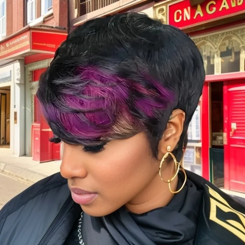 1b/613 블론드 컬러 우아한 숏 레이어드 픽시컷 가발 앞머리 포함 자연스러운 여름 일상용